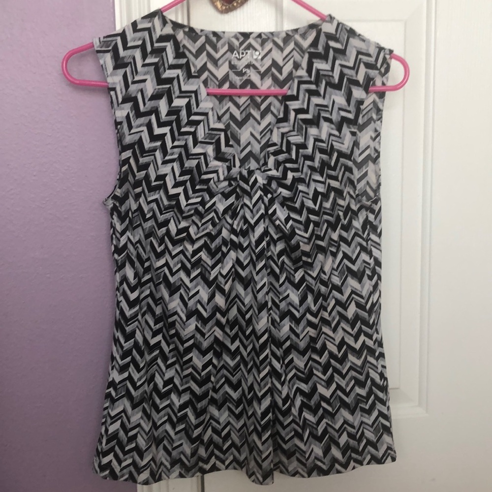 Black, white, and Gray satin Blouse